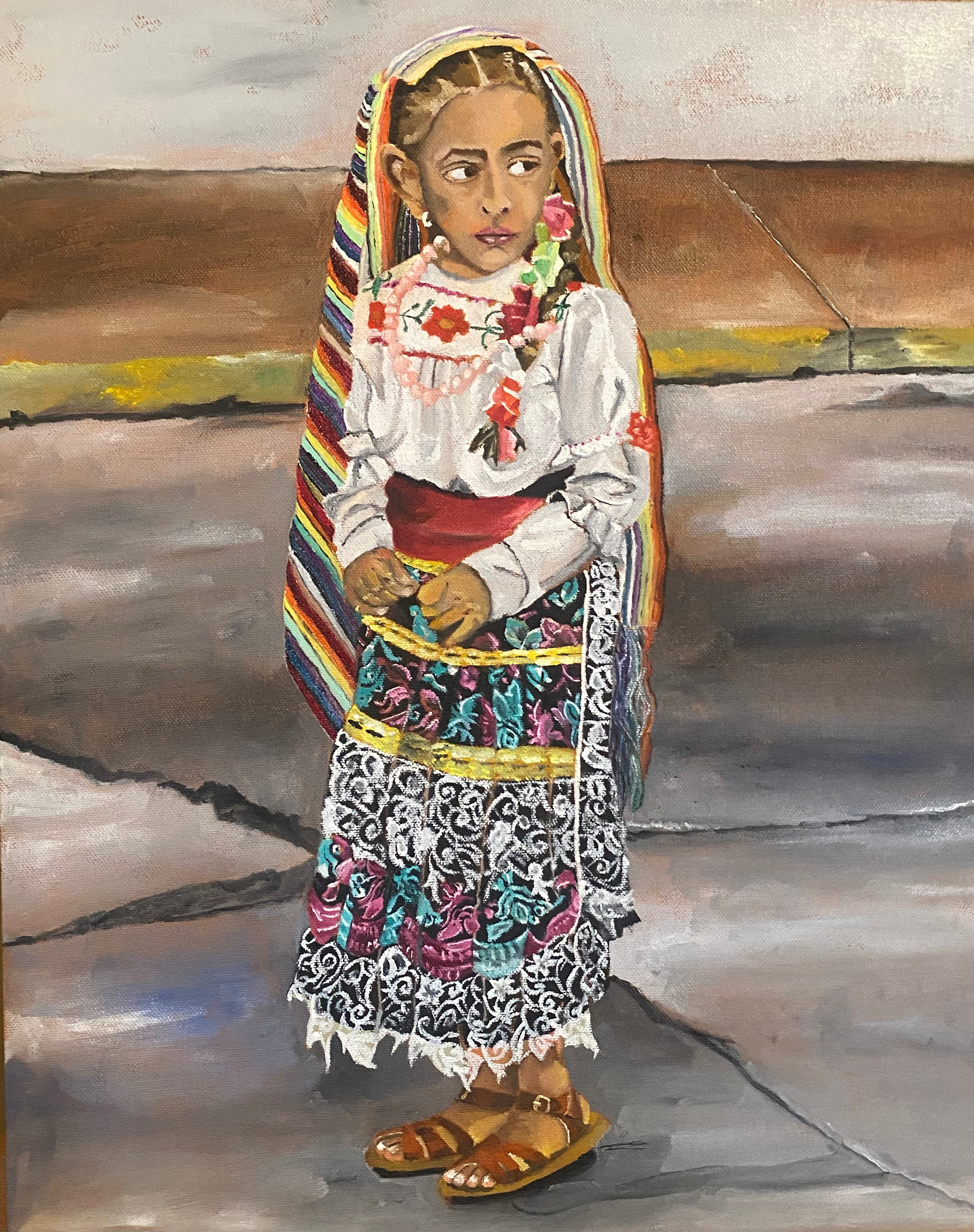 Niña con Huipil Canvas Print